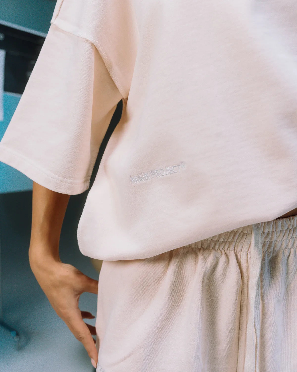 Inside-Out Terry Tee — Peach